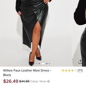 Fashion Nova Faux Leather Maxi Skirt - Black